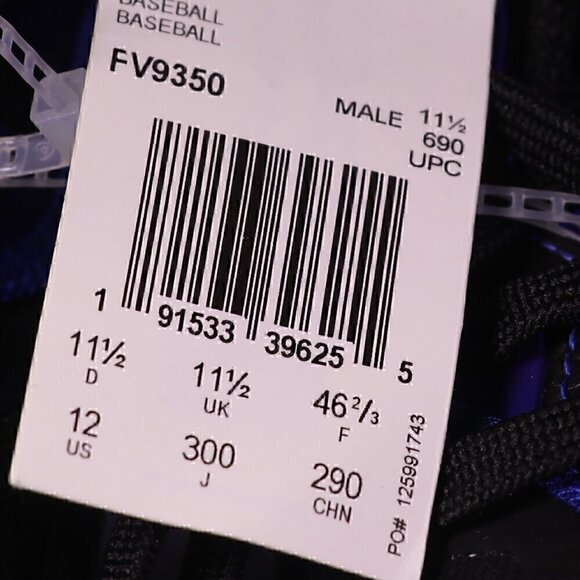 Adidas Icon 6 Bounce Mens Baseball Cleats Shoes Blue/Black FV9350 (NWT) Size 12 - Picture 7 of 7